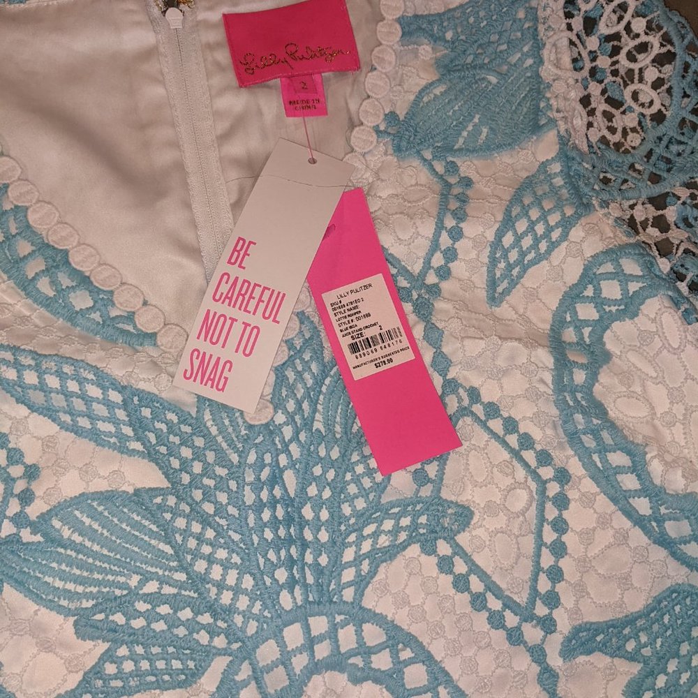 NWT Lilly Pulitzer Blue Lottie Romper - Size 2 - Picture 5 of 5